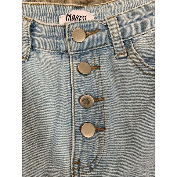 Princess Polly Fall in Line Mom Jeans sz 4 Blue High Rise Button Fly Rigid Denim - Picture 7 of 7
